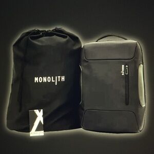 NWT MONOLITH Globetrotters Backpack Black Laptop Case